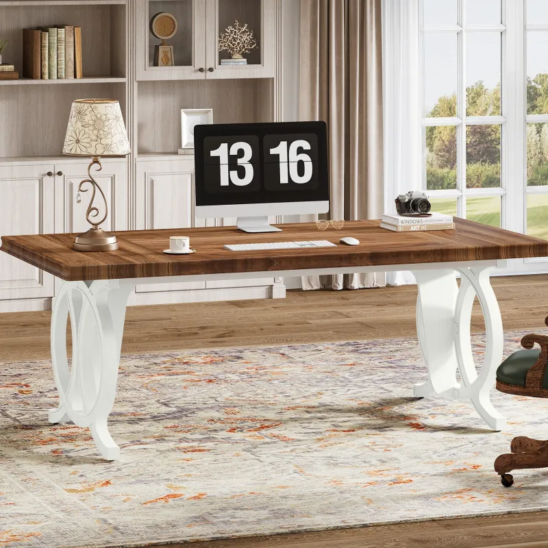 Tribesigns Desks*70.8" Executive Desk, Wood Computer Office Desk Writing Table