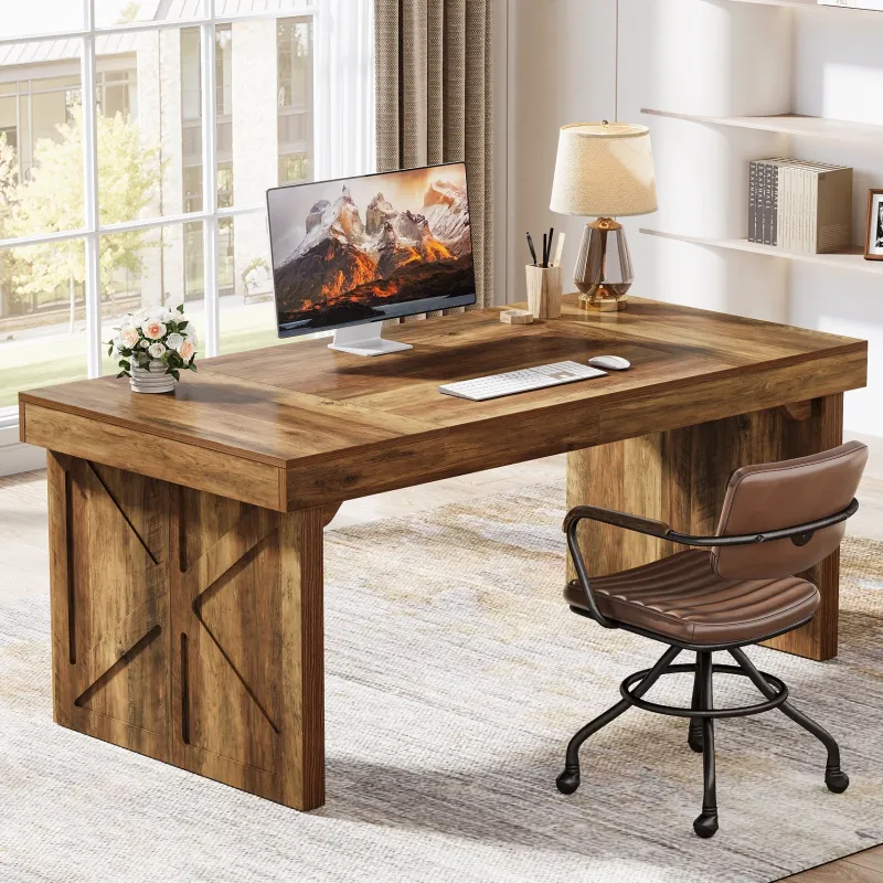 Tribesigns Desks*63" Executive Desk, Wood Computer Desk Office Desk