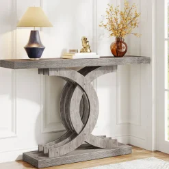 Tribesigns Console Tables|Console Tables*39" Farmhouse Console Table Entryway Table with Geometric Base