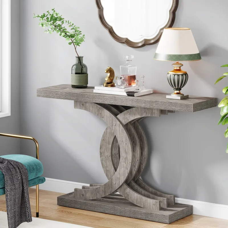 Tribesigns Console Tables|Console Tables*39" Farmhouse Console Table Entryway Table with Geometric Base