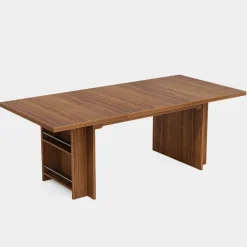 Tribesigns Dining Tables*63" Farmhouse Dining Table Wooden Kitchen Table with Shelves for 6 to 8