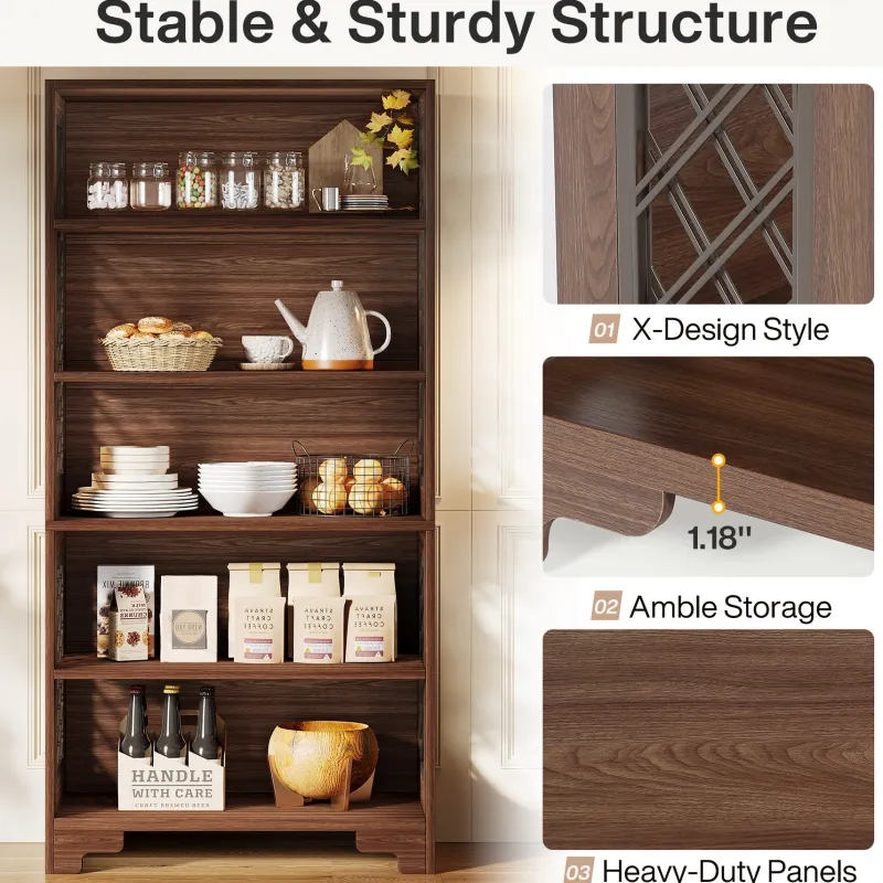 Tribesigns Bookcases & Bookshelves|Bookcases & Bookshelves*70.8" Freestanding Bookshelf, 6 - Tier Bookcase Display Rack Storage Shelves