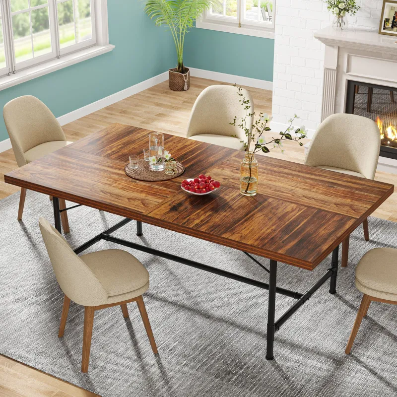 Tribesigns Dining Tables*70.8" Industrial Dining Table Kitchen Table for 6-8 People