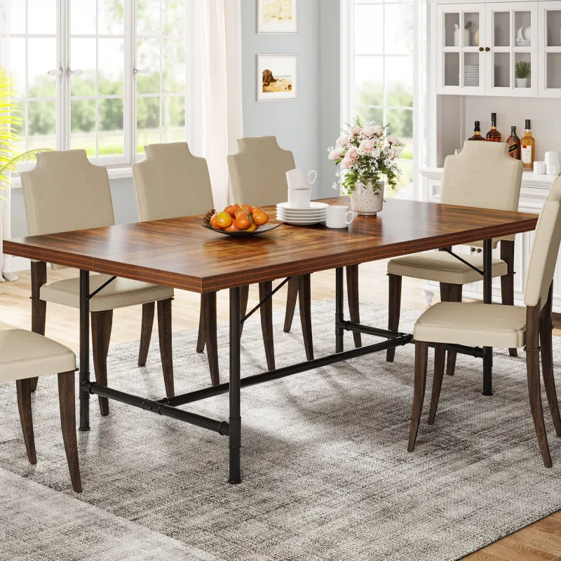 Tribesigns Dining Tables*70.8" Industrial Dining Table Kitchen Table for 6-8 People