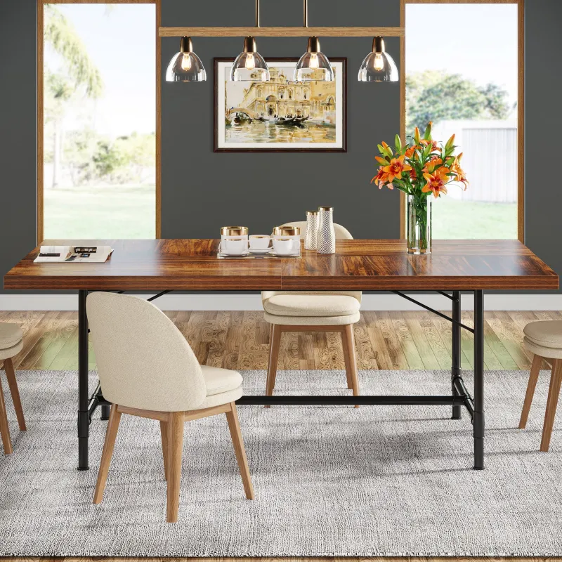 Tribesigns Dining Tables*70.8" Industrial Dining Table Kitchen Table for 6-8 People