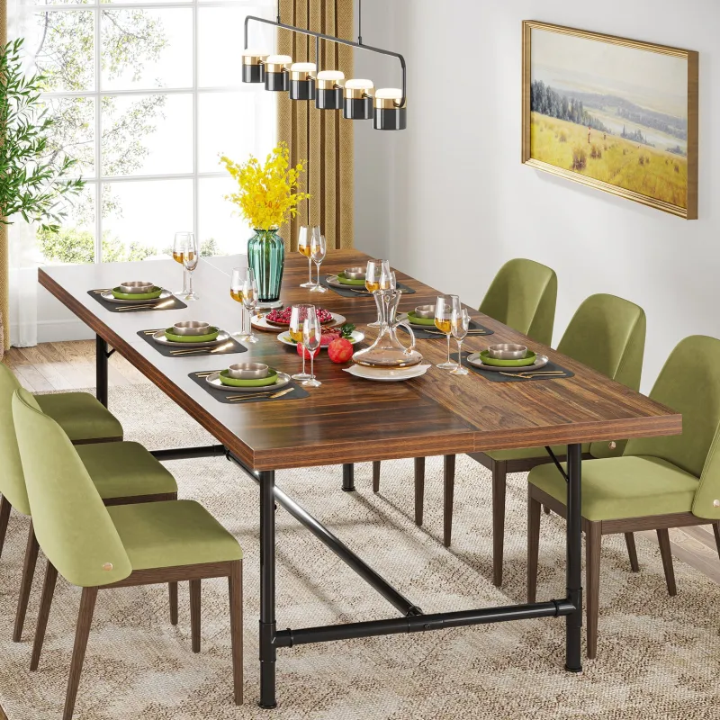 Tribesigns Dining Tables*70.8" Industrial Dining Table Kitchen Table for 6-8 People