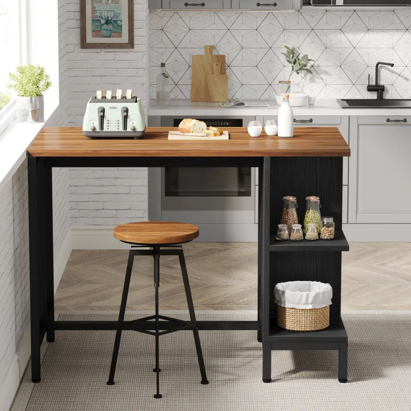 Tribesigns Kitchen Islands|Kitchen Islands*43" Kitchen Island Kitchen Counter Table with 5 Open Shelves