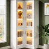 Tribesigns Bookcases & Bookshelves|Bookcases & Bookshelves*70.9" L - Shaped Bookshelf, 5 - Tier Bookcase with LED Light and 4 Acrylic Doors