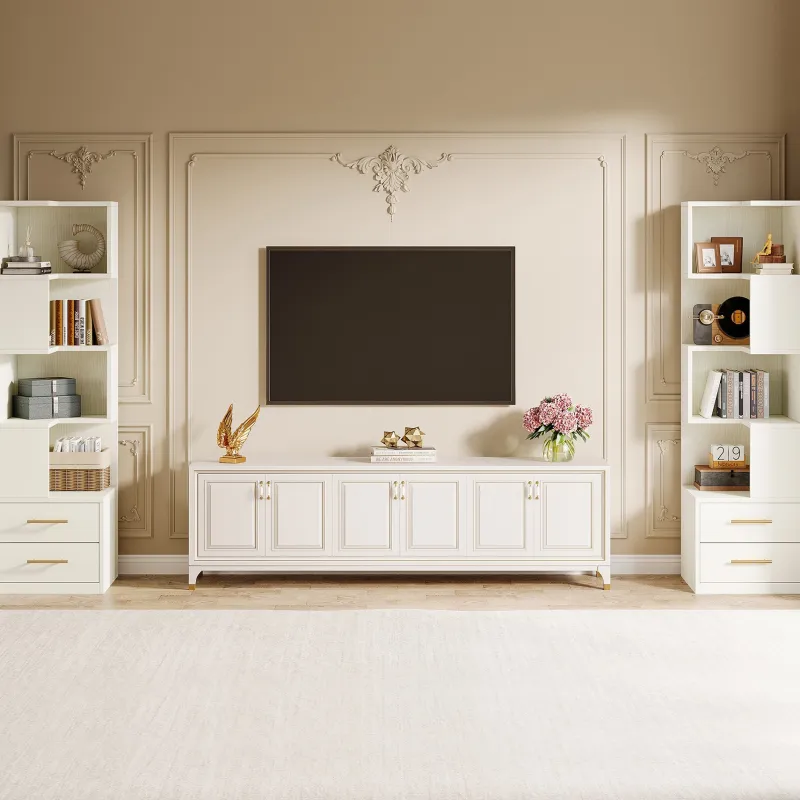 Tribesigns Bookcases & Bookshelves|Bookcases & Bookshelves*66.9" L - Shaped Bookshelf, Corner Bookcase With 5 - Tier Shelf And 2 Drawers