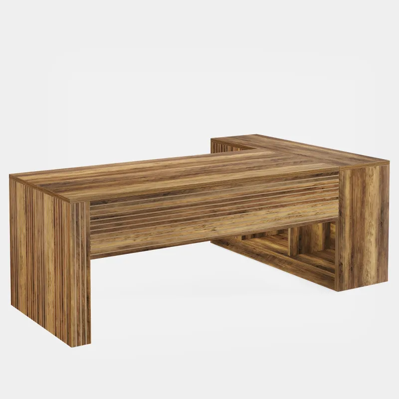 Tribesigns Desks*72" L - Shaped Desk, Executive Desk Office Computer Desk with Cabinet