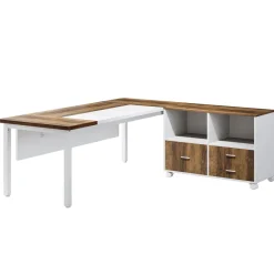 Tribesigns Desks*63" L-Shaped Desk, Modern Executive Computer Desk with 37" Mobile File Cabinet
