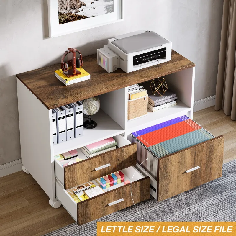 Tribesigns Desks*63" L-Shaped Desk, Modern Executive Computer Desk with 37" Mobile File Cabinet