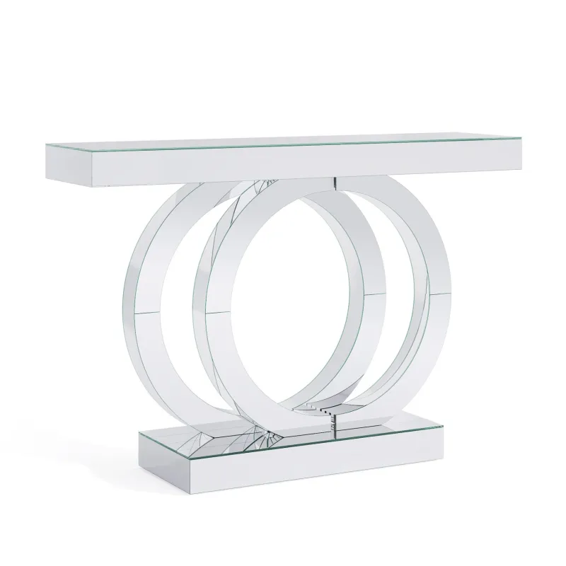 Tribesigns Console Tables|Console Tables*43" Mirrored Console Table, Glass Sofa Table Foyer Table