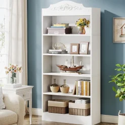 Tribesigns Bookcases & Bookshelves|Bookcases & Bookshelves*72" Modern Bookshelf, Freestanding Etagere Bookcase with Storage Shelves
