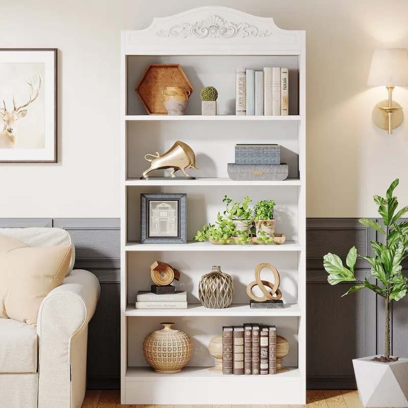 Tribesigns Bookcases & Bookshelves|Bookcases & Bookshelves*72" Modern Bookshelf, Freestanding Etagere Bookcase with Storage Shelves