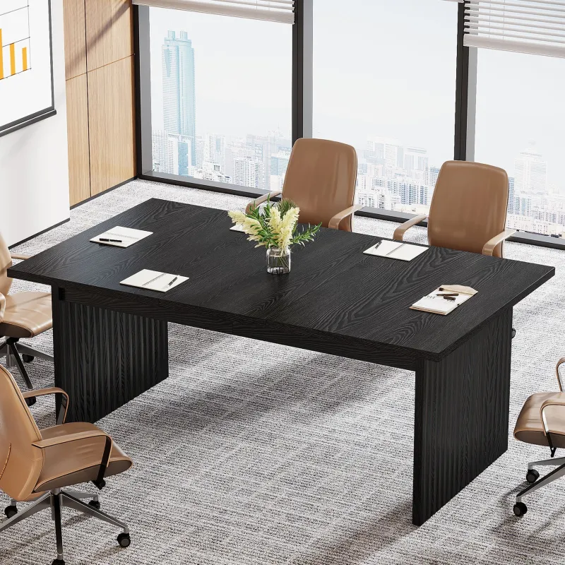 Tribesigns Desks*63" Modern Conference Table, Wood Meeting Room Table