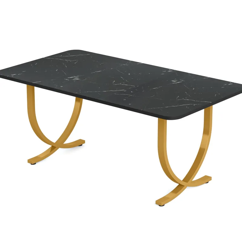 Tribesigns Dining Tables*63" Modern Dining Table Kitchen Table with Faux Marble Table Top