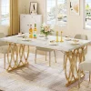Tribesigns Dining Tables*63" Modern Dining Table with Faux Marble Tabletop for 4-6 People
