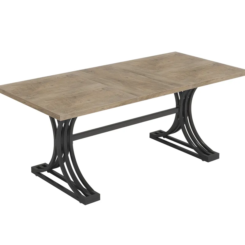 Tribesigns Dining Tables*63'' Modern Dining Table with Faux Marble Tabletop & Metal Legs