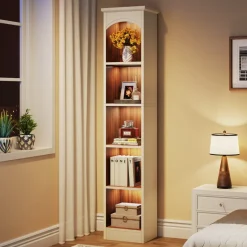 Tribesigns Bookcases & Bookshelves|Bookcases & Bookshelves*70.9" Narrow Bookcase, 5-Tier Cube Bookshelf Display Rack with Storage