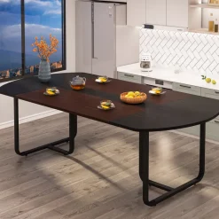 Tribesigns Dining Tables*70.86" Oval Dining Table, Modern Kitchen Table for for 6-8 People