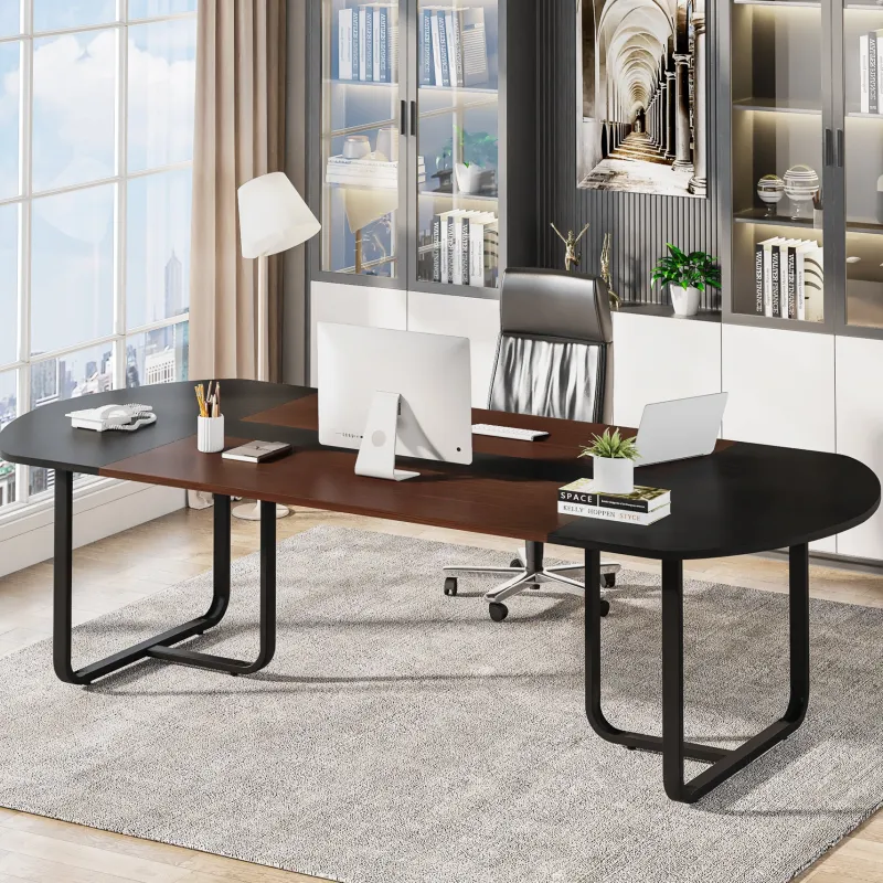 Tribesigns Desks*70.86" Oval Executive Desk, Modern Computer Meeting Table for Home Office