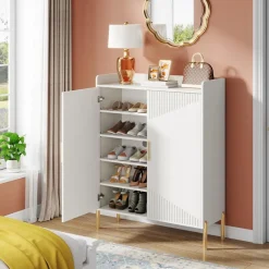 Tribesigns Shoe Racks & Cabinets|Shoe Racks & Cabinets*30 Pairs Shoe Cabinet, 6-Tier Modern Shoes Rack Organizer with Doors