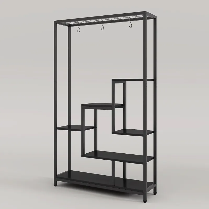 Tribesigns Plant Stands|Plant Stands*70.9" Plant Stand, Large Flower Bonsai Shelf with 6 S Hanging Hooks