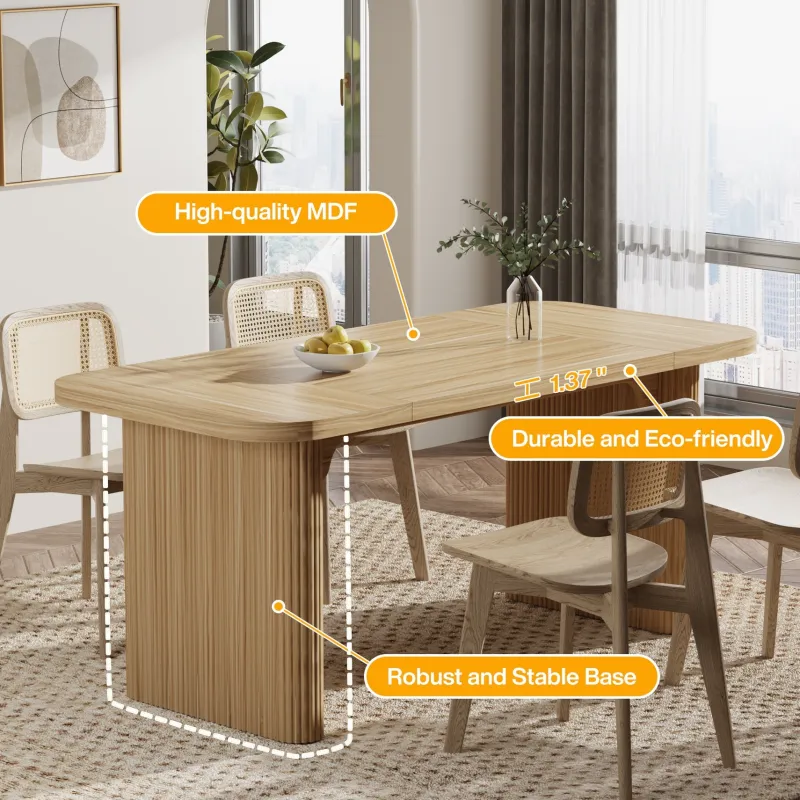 Tribesigns Dining Tables*62" Rectangular Dining Table for 4-6, Simple Kitchen Dinner Table