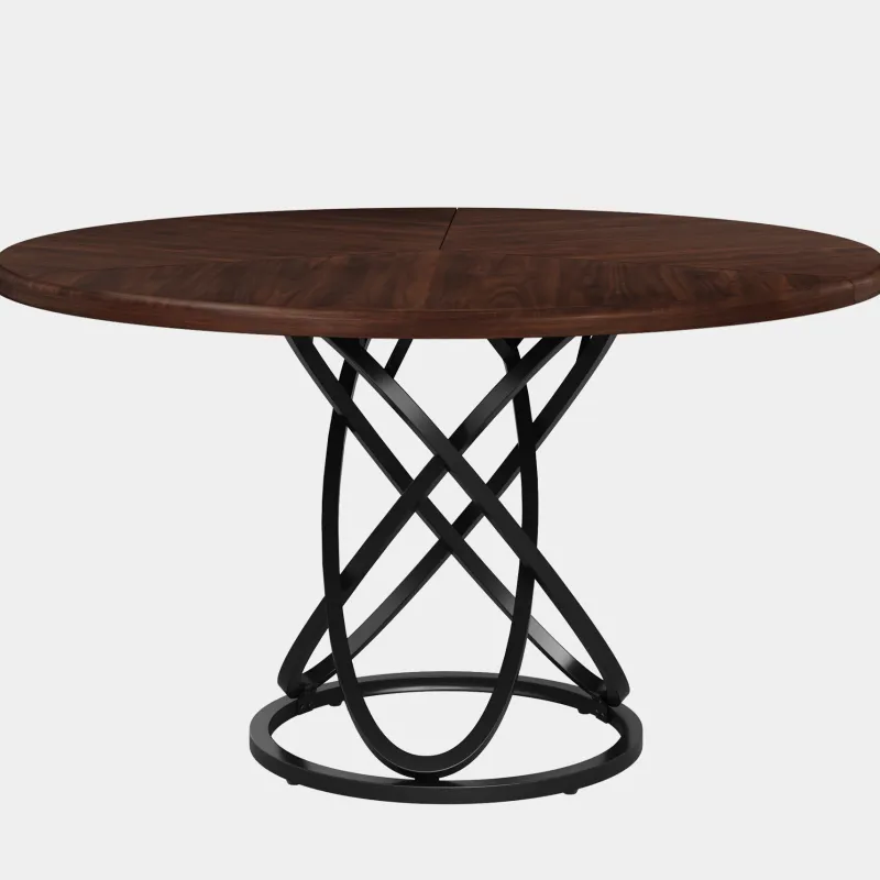 Tribesigns Dining Tables*47" Round Dining Table, Dinner Kitchen Table with Metal Base
