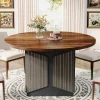 Tribesigns Dining Tables*47" Round Dining Table, Farmhouse Kitchen Table for 4-6 People