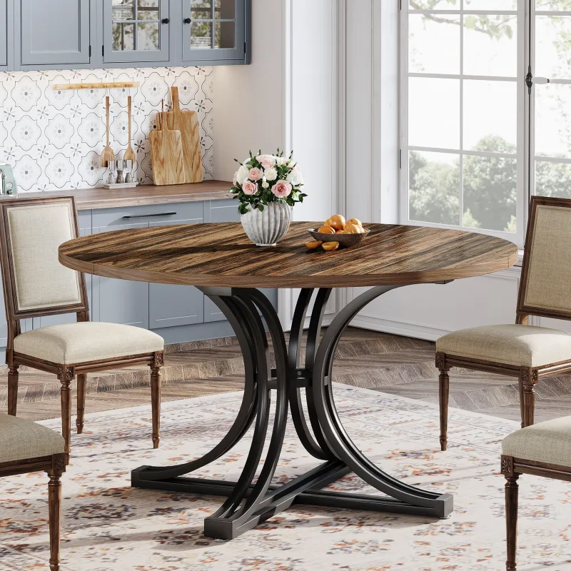 Tribesigns Dining Tables*47" Round Dining Table, Farmhouse Kitchen Table for 4 - 6 People