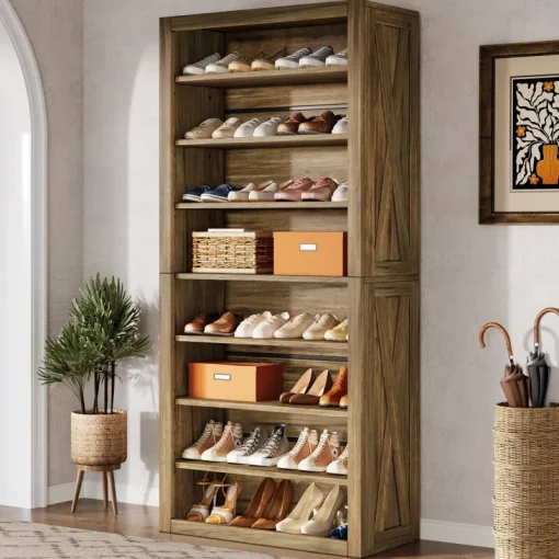 Tribesigns Shoe Racks & Cabinets|Shoe Racks & Cabinets*71" Shoe Cabinet, Freestanding Shoe Storage Organizer for 32 - 36 Pairs
