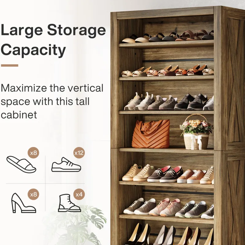 Tribesigns Shoe Racks & Cabinets|Shoe Racks & Cabinets*71" Shoe Cabinet, Freestanding Shoe Storage Organizer for 32 - 36 Pairs