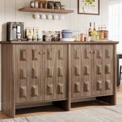 Tribesigns Sideboards & Buffets|Sideboards & Buffets*59" Sideboard Buffet, Console Cabinet Credenzas Coffee Bar Cabinet with Adjustable Shelf