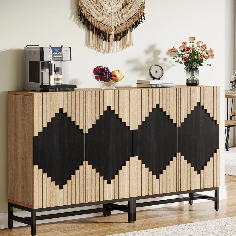 Tribesigns Sideboards & Buffets|Sideboards & Buffets*63" Sideboard Buffet, Farmhouse Sideboard Credenza Storage Cabinet with Doors