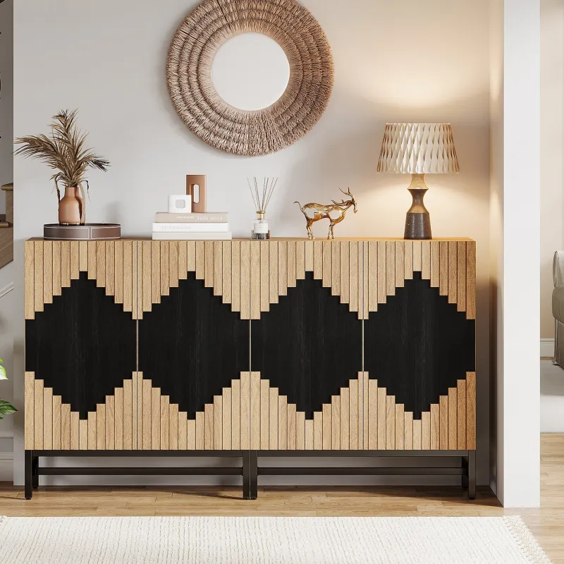 Tribesigns Sideboards & Buffets|Sideboards & Buffets*63" Sideboard Buffet, Farmhouse Sideboard Credenza Storage Cabinet with Doors