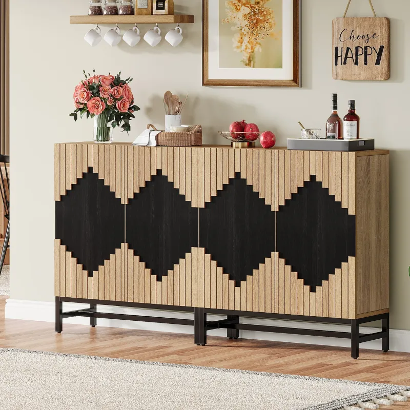 Tribesigns Sideboards & Buffets|Sideboards & Buffets*63" Sideboard Buffet, Farmhouse Sideboard Credenza Storage Cabinet with Doors