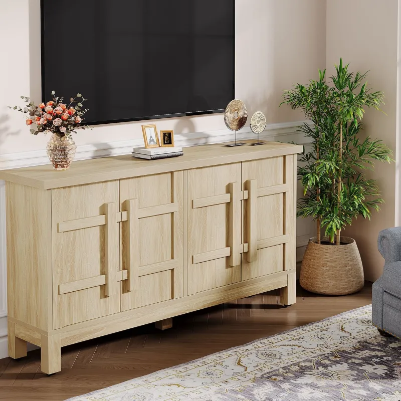 Tribesigns Sideboards & Buffets|Sideboards & Buffets*55" Sideboard Buffet, Farmhouse Sideboard Cabinet Credenzas with Storage