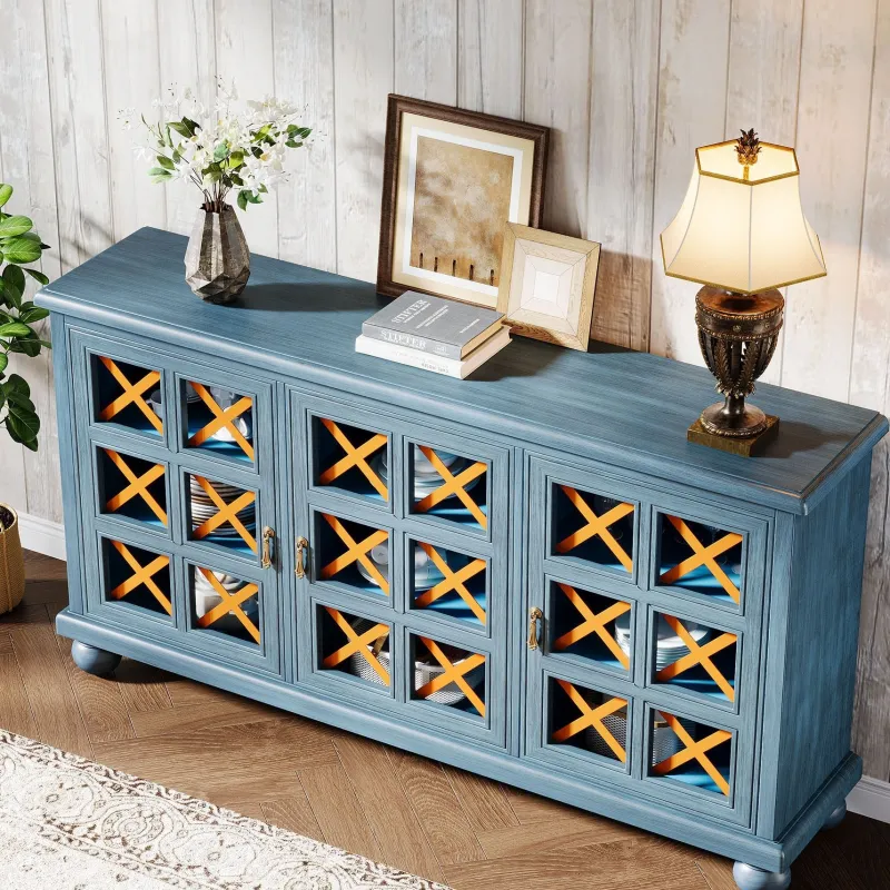 Tribesigns Sideboards & Buffets|Sideboards & Buffets*55" Sideboard Buffet, Farmhouse 3 - Doors Buffet Cabinet Credenza