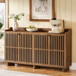 Tribesigns Sideboards & Buffets|Sideboards & Buffets*55" Sideboard Buffet, Farmhouse Storage Cabinet Credenzas with Adjustable Shelves