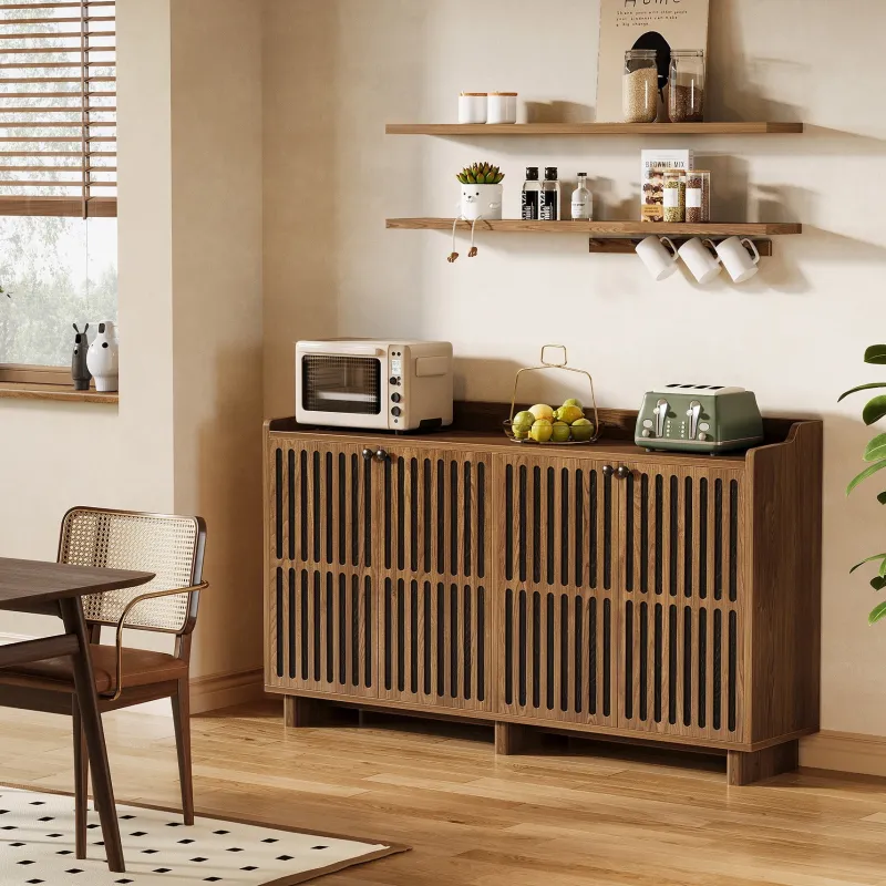 Tribesigns Sideboards & Buffets|Sideboards & Buffets*55" Sideboard Buffet, Farmhouse Storage Cabinet Credenzas with Adjustable Shelves
