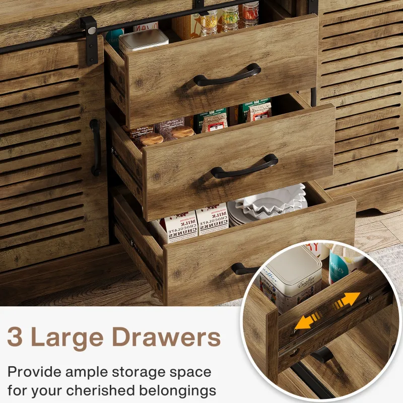 Tribesigns Sideboards & Buffets|Sideboards & Buffets*47" Sideboard Buffet, Farmhouse Buffet Cabinet With Sliding Doors & Adjustable Shelves