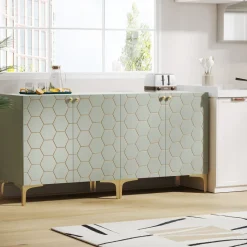 Tribesigns Sideboards & Buffets|Sideboards & Buffets*31.5" Sideboard Buffet Set of 2, Modern Storage Cabinet with Doors