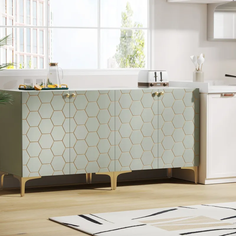Tribesigns Sideboards & Buffets|Sideboards & Buffets*31.5" Sideboard Buffet Set of 2, Modern Storage Cabinet with Doors