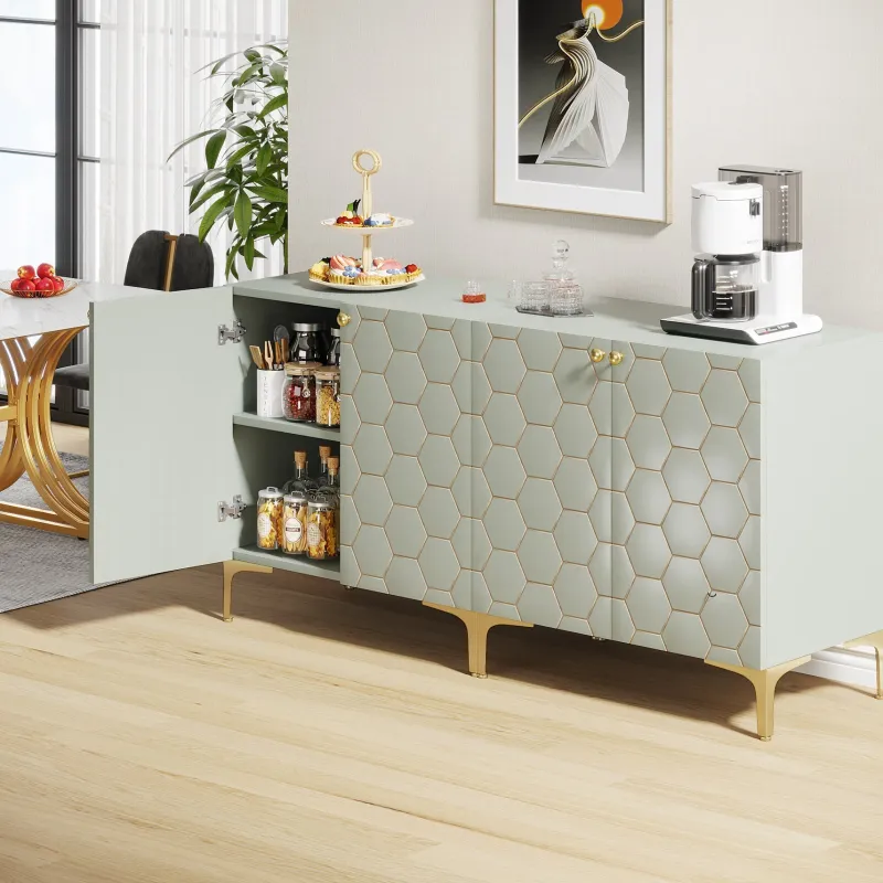 Tribesigns Sideboards & Buffets|Sideboards & Buffets*31.5" Sideboard Buffet Set of 2, Modern Storage Cabinet with Doors