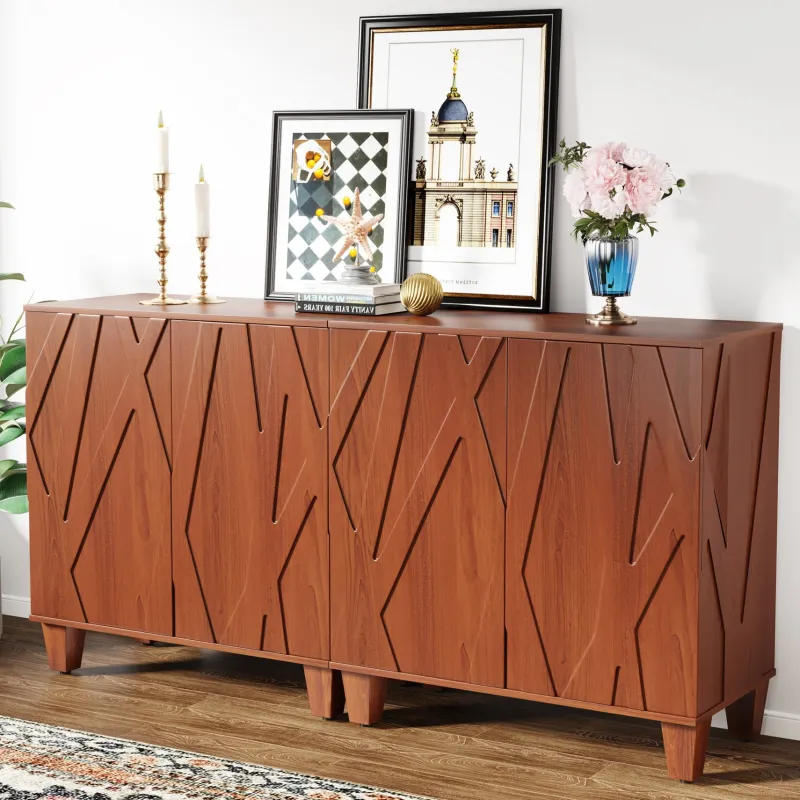 Tribesigns Sideboards & Buffets|Sideboards & Buffets*55" Sideboard Buffet Storage Credenza Cabinet with Solid Wood Legs