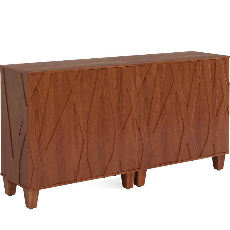 Tribesigns Sideboards & Buffets|Sideboards & Buffets*55" Sideboard Buffet Storage Credenza Cabinet with Solid Wood Legs