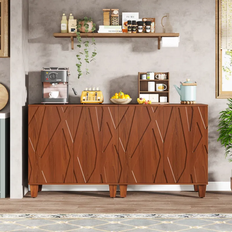 Tribesigns Sideboards & Buffets|Sideboards & Buffets*55" Sideboard Buffet Storage Credenza Cabinet with Solid Wood Legs