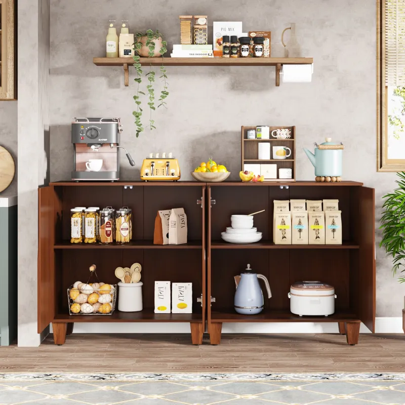 Tribesigns Sideboards & Buffets|Sideboards & Buffets*55" Sideboard Buffet Storage Credenza Cabinet with Solid Wood Legs